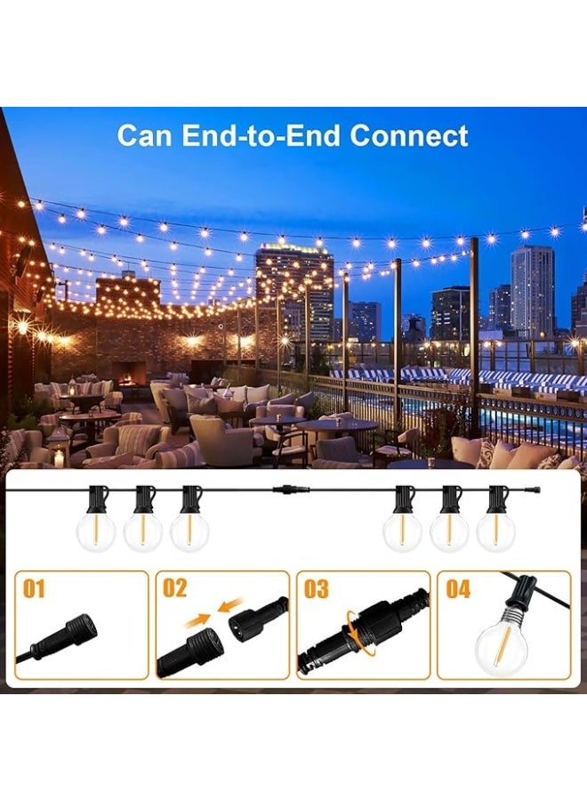 Waterproof Outdoor String Lights 25FT – 25+2 G40 Shatterproof LED Bulbs, Connectable Patio & Party Lighting - Image 5
